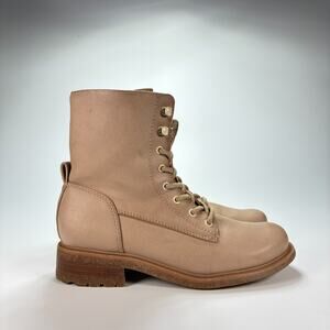 BOC Born Concept Carter Taupe Leather Ankle Boots Side Zip Comfort Women Sz 7.5M
